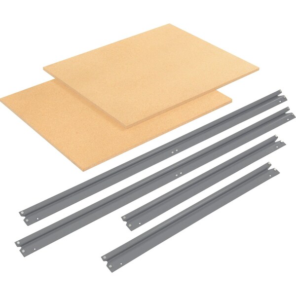 Global Industrial Additional Level For 60W x 48D High Capacity Rack Wood Deck, Gray 581075GY - main